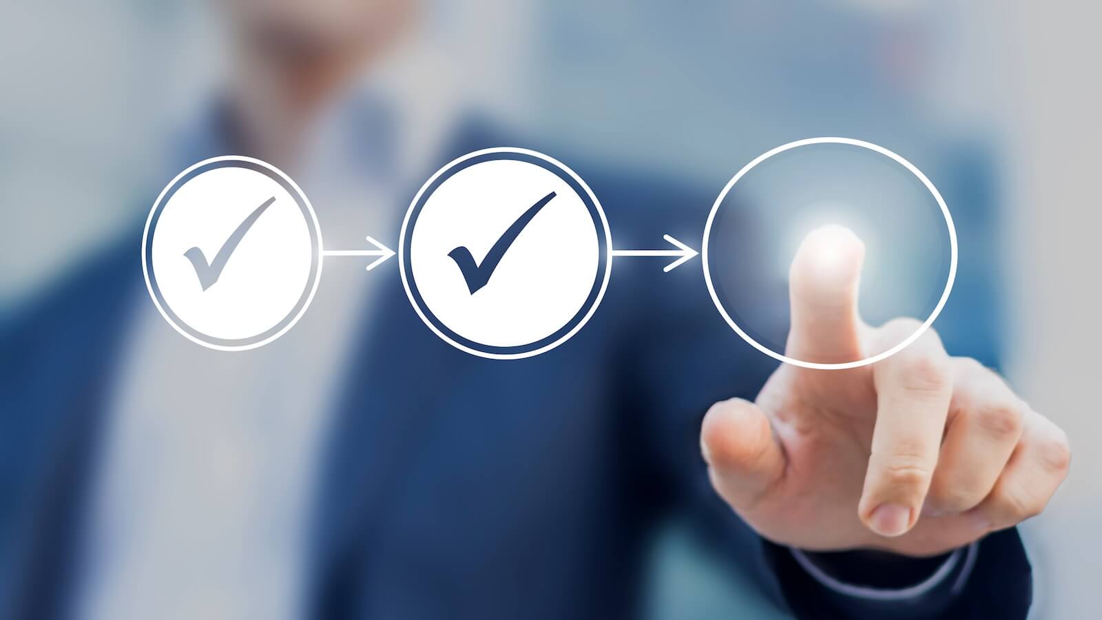 Two check marks and a third one about to be marked: Find Stock Market Leaders
