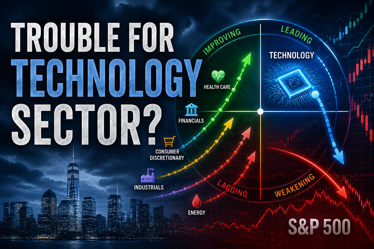 Trouble for Technology Sector: different sectors moving into the RRG quadrants