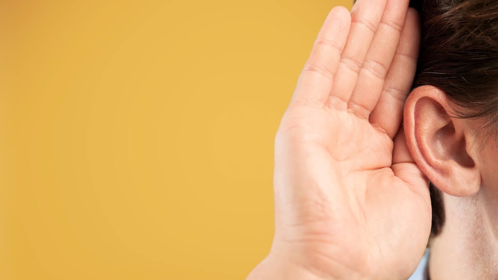Man ear listening concept: bond market sending message