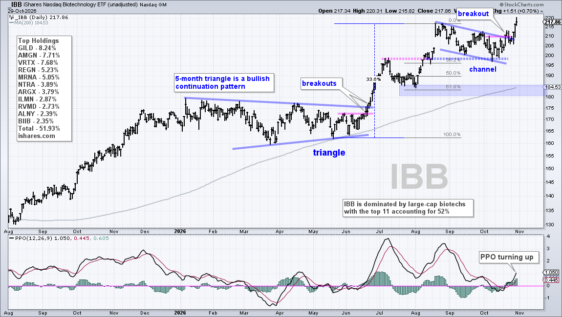 IBB In long-term uptrend: new highs this week