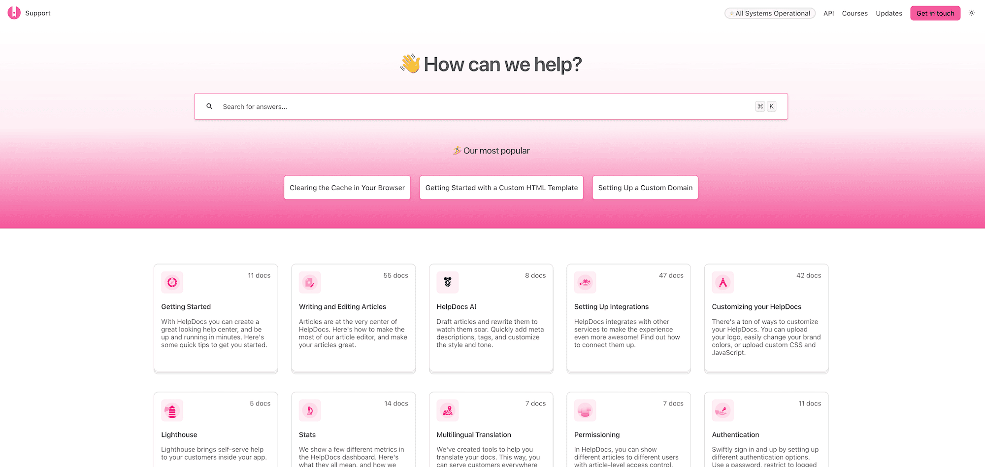 HelpDocs platform screenshot