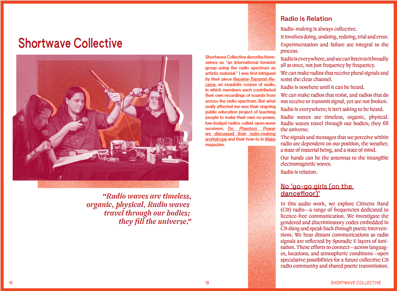 Shortwave Collective's illustrated spread from Nothing Is Background