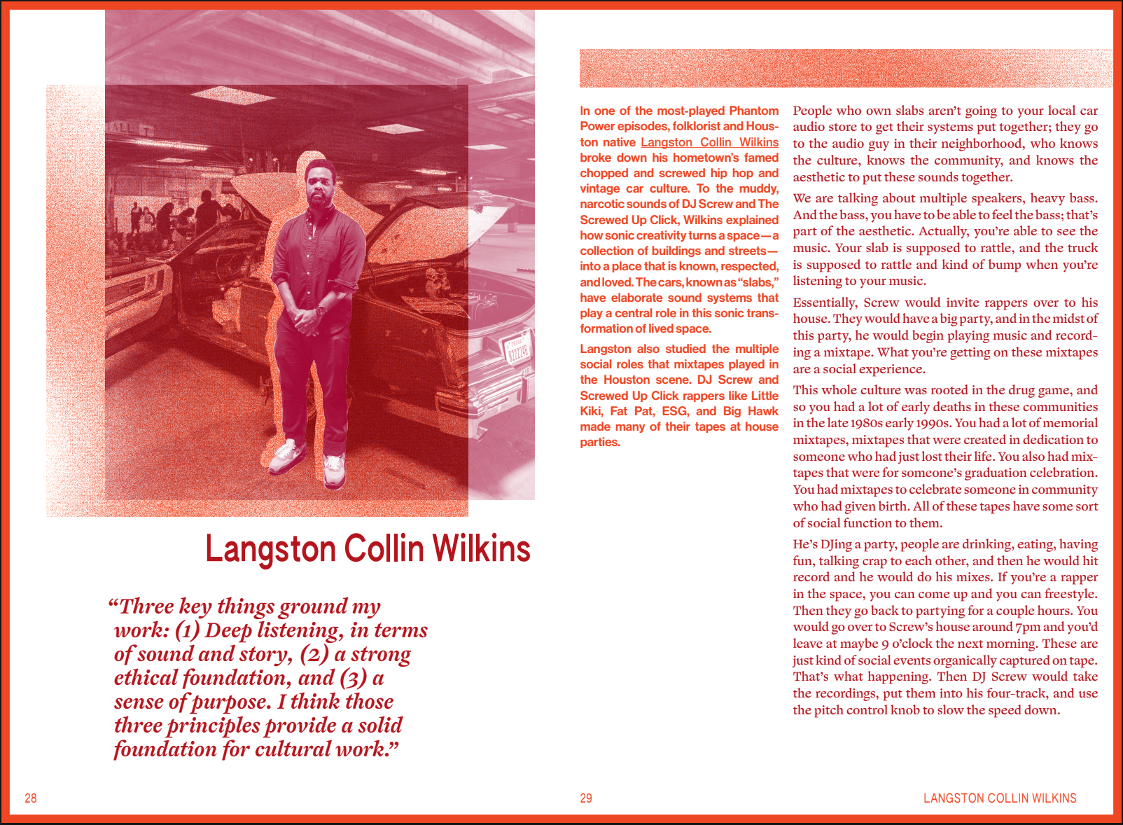 Langston Collin Wilkins's illustrated spread from Nothing Is Background