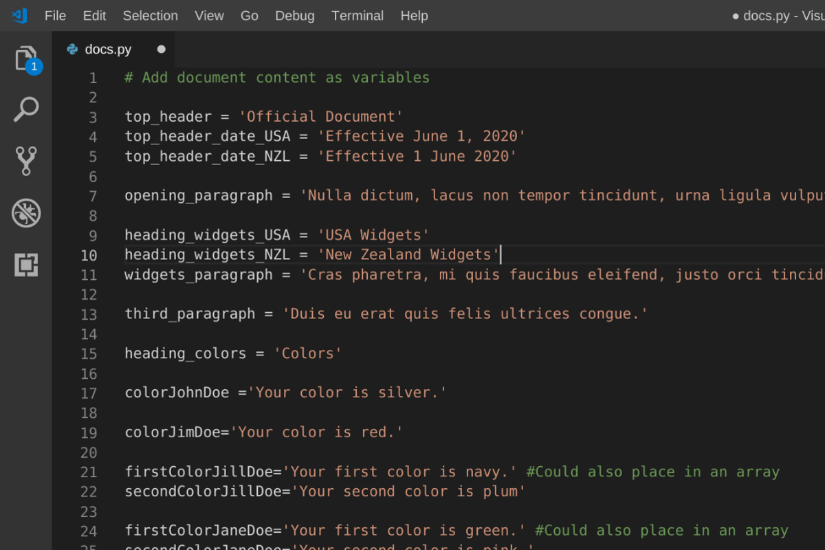 Using Python and Python-Docx to build Word Docs