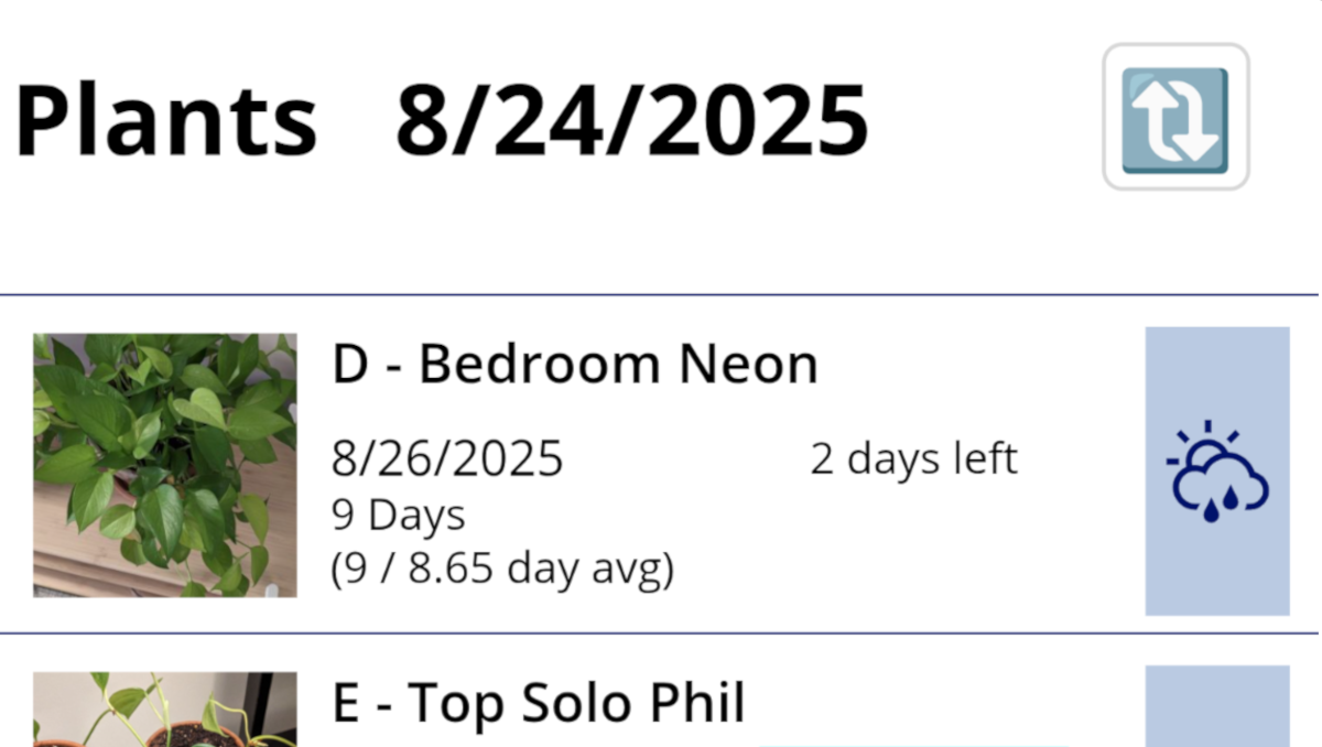 Aug 2025 Water Your Plants Update