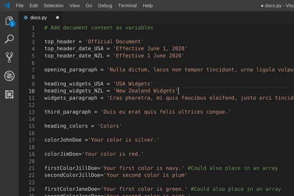 Using Python and Python-Docx to build Word Docs