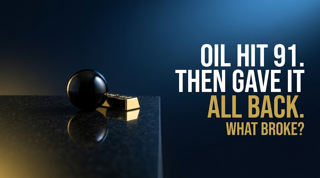 🐋 Oil Ran to 91 Dollars, Then Gave It All Back in a Day. Here's What It Broke.