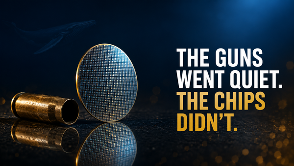 🐋 The Guns Went Quiet and Oil Fell Seven Percent. The Chips Fell Too.