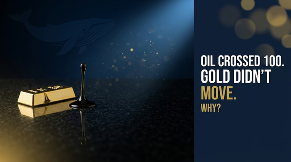 🐋 Oil Crossed 100 Dollars. Gold Didn't Move. That Should Bother You.