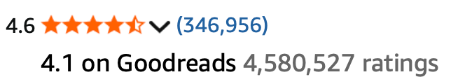 A screenshot of a book's numerous reviews (over 346 thousand, in fact).