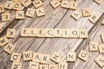 "ELECTION" spelled out in a Scrabble game