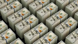 Stacks of $100 bills.