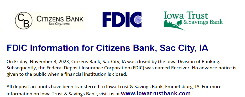 Iowa Bank Collapses Under Trucking Debt