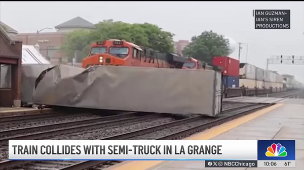 Freight Train Collides with Semi at La Grange Crossing