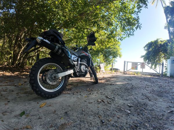 DR650 at Four Mile Park Port Douglas