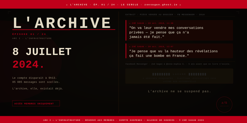 L'ARCHIVE · Ép. 01 | 8 JUILLET 2024