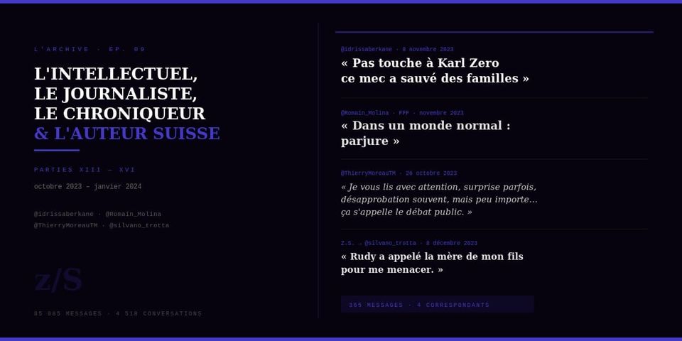 L’ARCHIVE · Ép. 09 | L'INTELLECTUEL, LE JOURNALISTE, LE CHRONIQUEUR & L'AUTEUR SUISSE