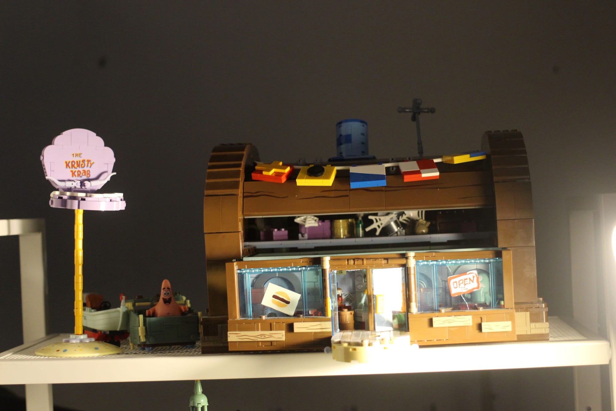 A lego model of the Krusty Krab restaurant from Spongebob.