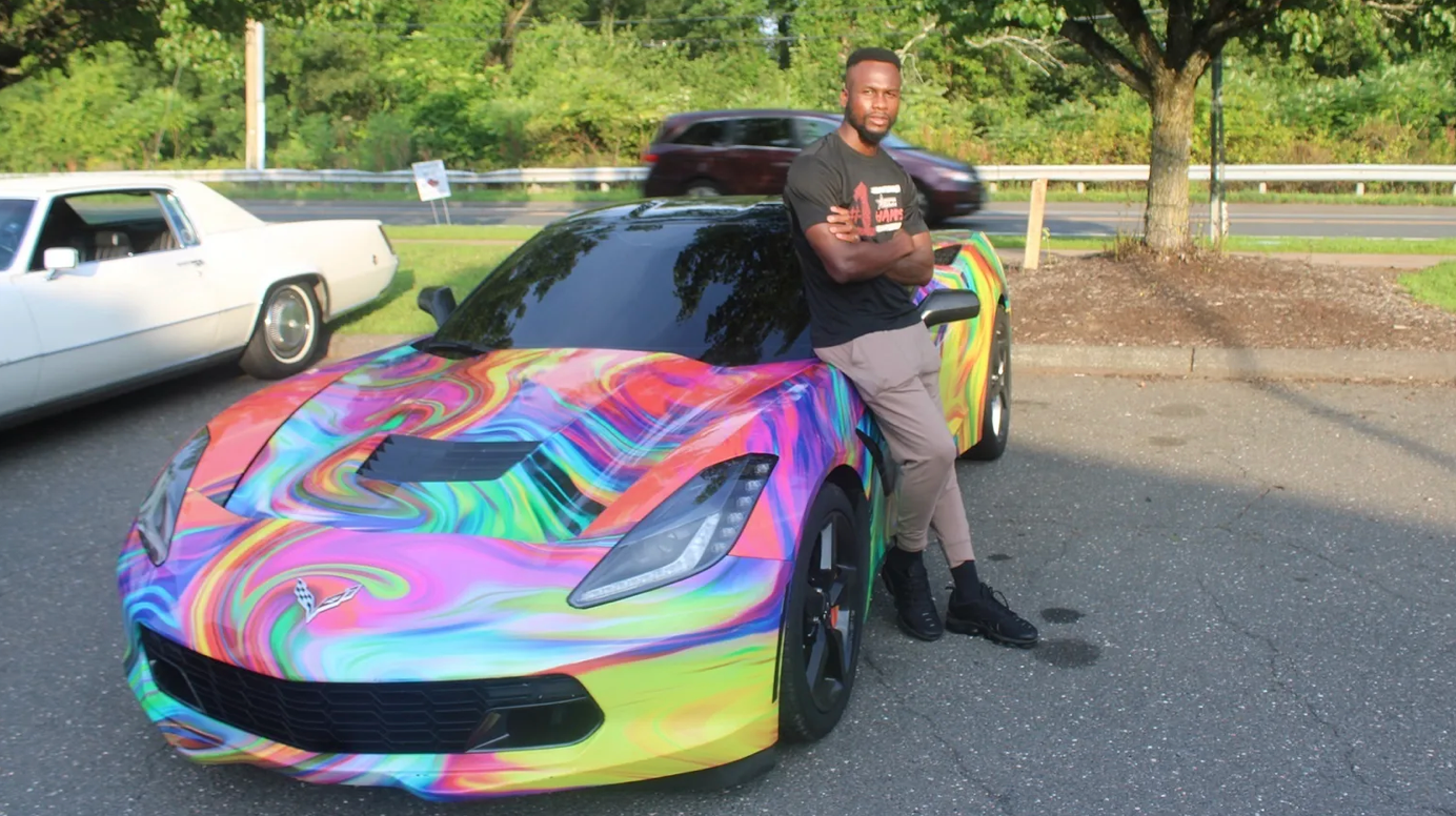 Psychedelic Corvette Crashes Beer Garden Party