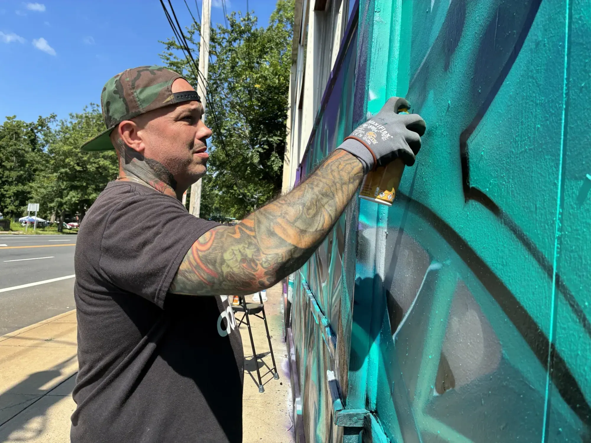 Graffiti Artists Brighten Up Whalley Eyesore