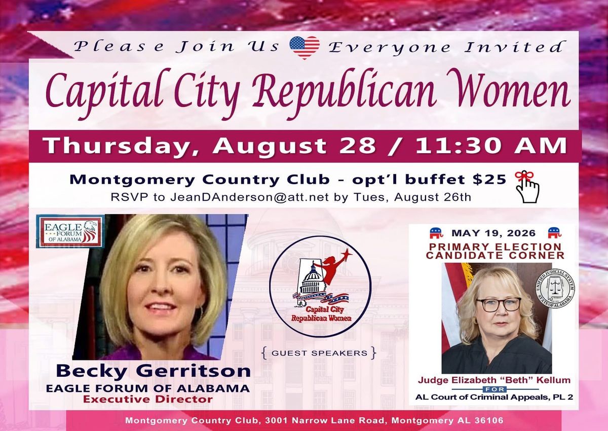 Capital City Republican Women to Meet August 28