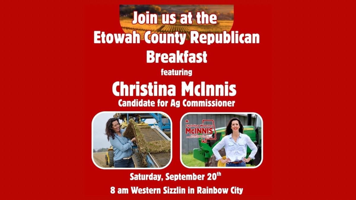 Etowah County Republican Breakfast to Host Christina McInnis September 20