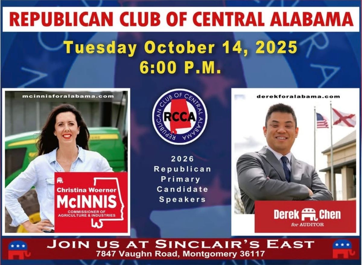 Republican Club of Central Alabama to Meet October 14