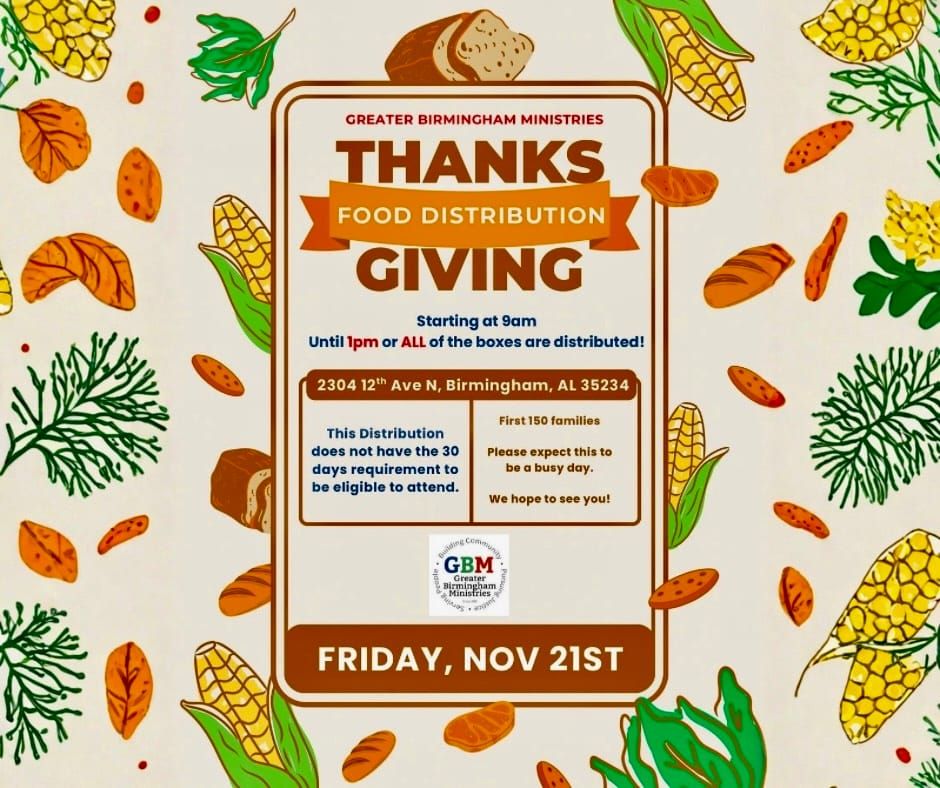 Greater Birmingham Ministries Food Distribution Nov 21