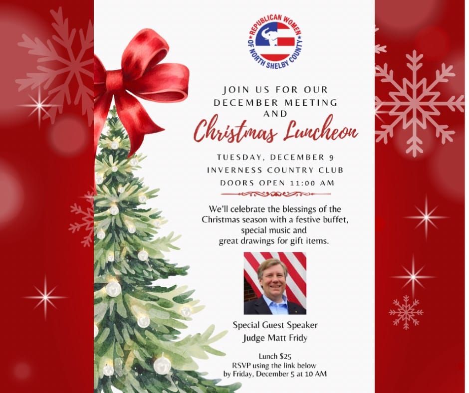 Republican Women of North Shelby County to Meet Tuesday, December 9