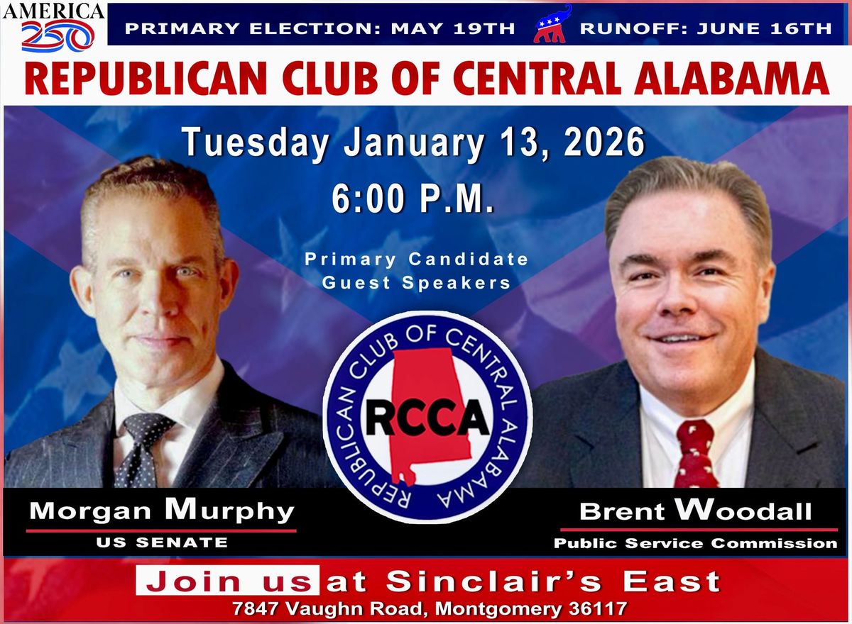 Republican Club of Central Alabama to Meet January 13