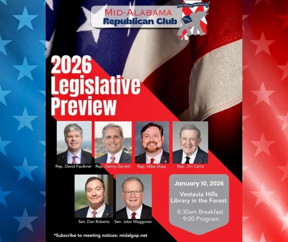 Mid-Alabama Republican Club to Meet January 10