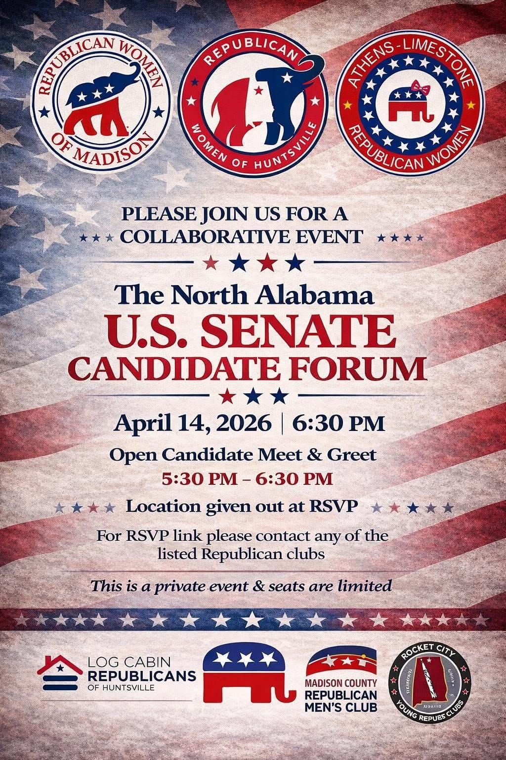 North Alabama Republican U.S. Senate Forum to be April 14