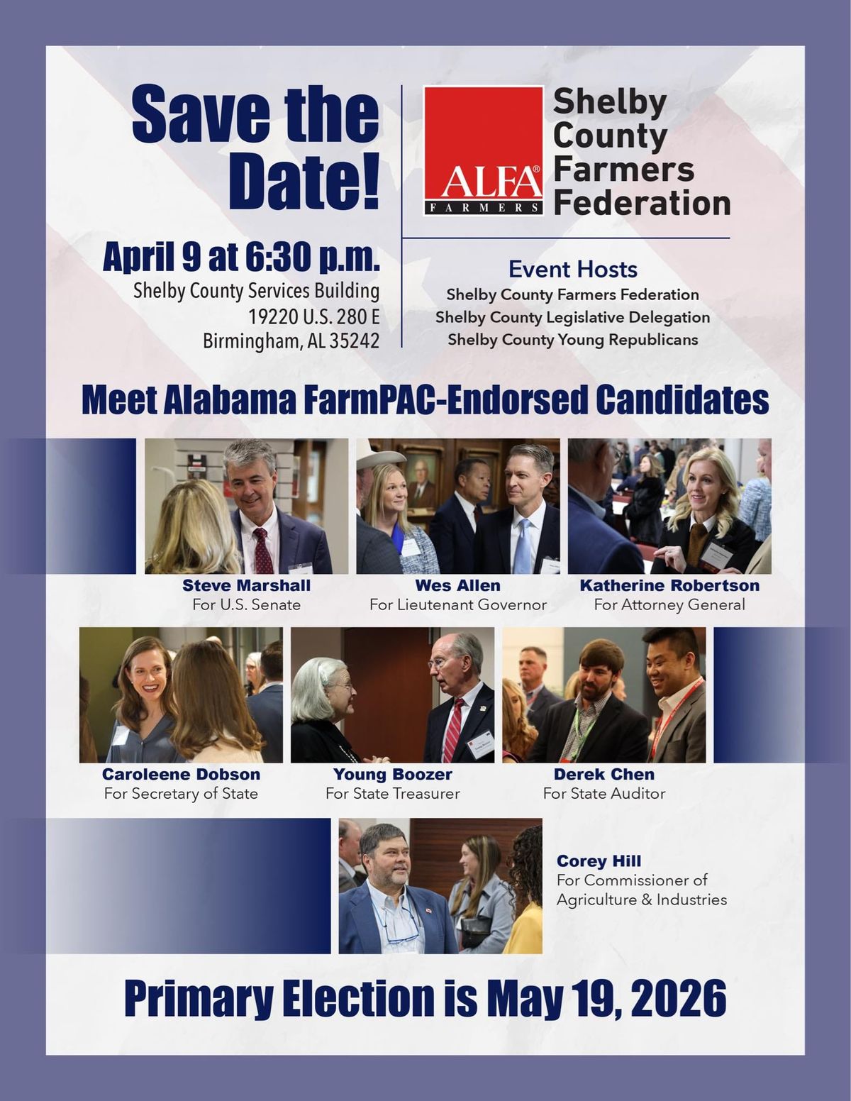 Shelby County Republican Groups Host FarmPAC Candidates April 9