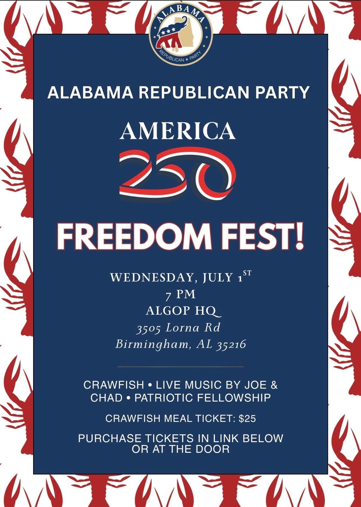 ALGOP to Host America 250 Freedom Fest July 1