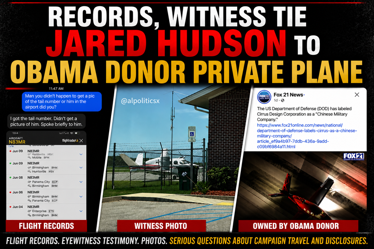 BREAKING: Records, Witness Tie Jared Hudson to Obama Donor Private Plane