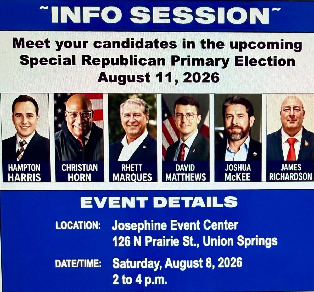 Bullock County Republican Congressional Info Session August 8