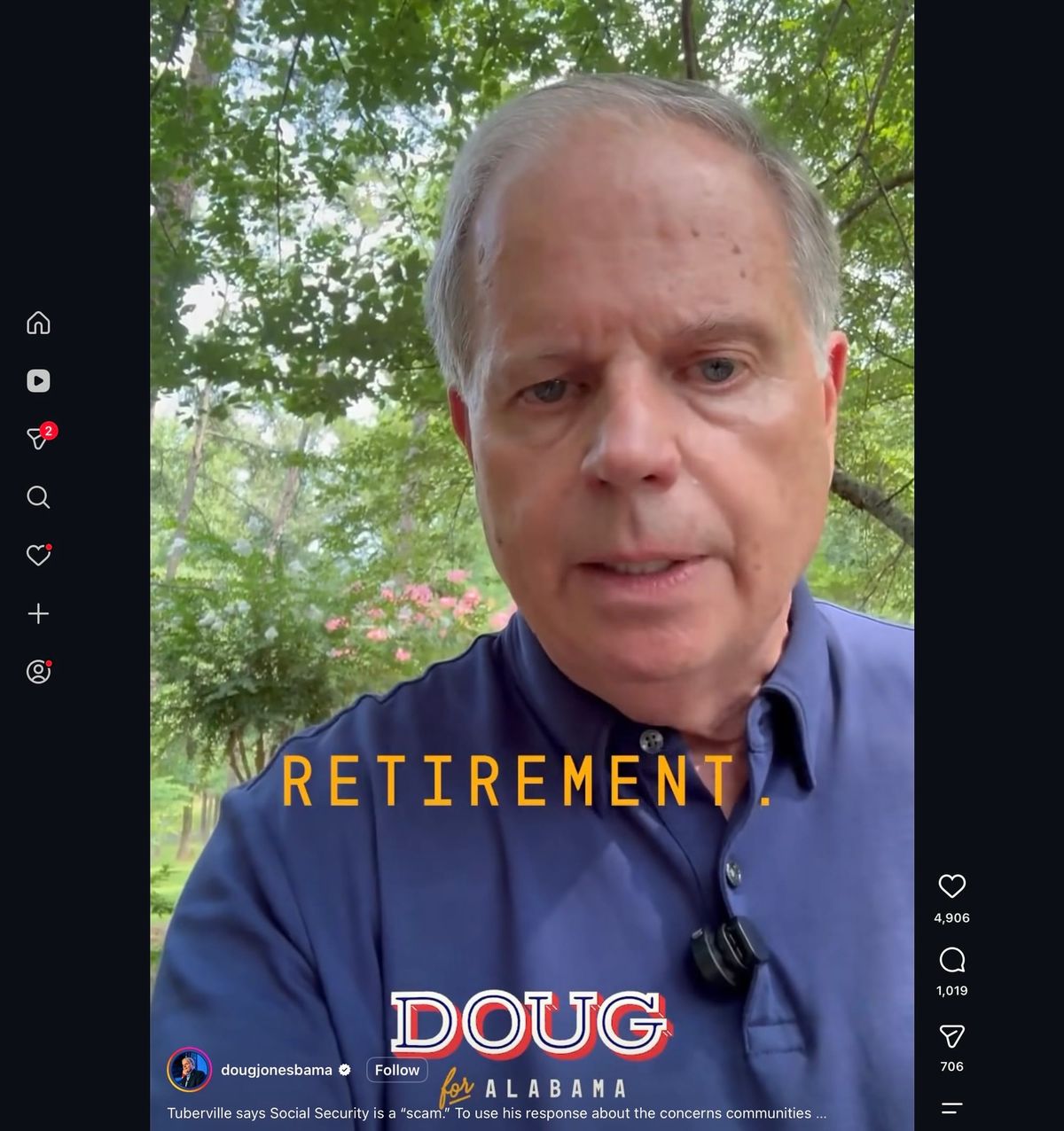 Doug Jones: "Tuberville would know all about scams"
