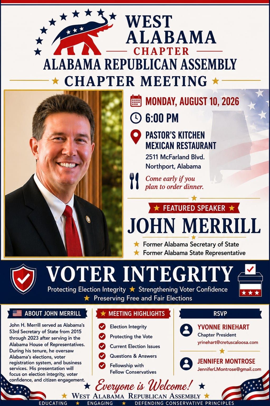 West Alabama Republican Assembly to Meet Aug 10