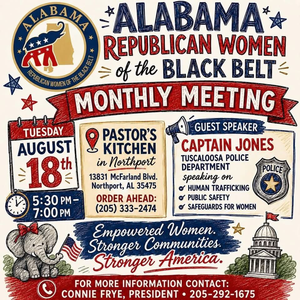 Republican Women of the Black Belt to Meet Aug 18