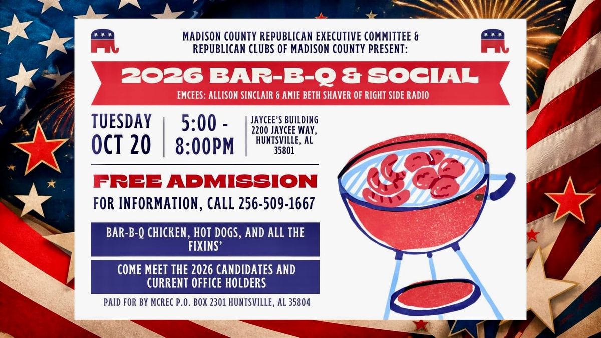 Madison Co. Republicans to Host Bar-B-Q & Social Oct. 20