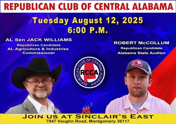 Republican Club of Central Alabama to Meet in Montgomery on August 12