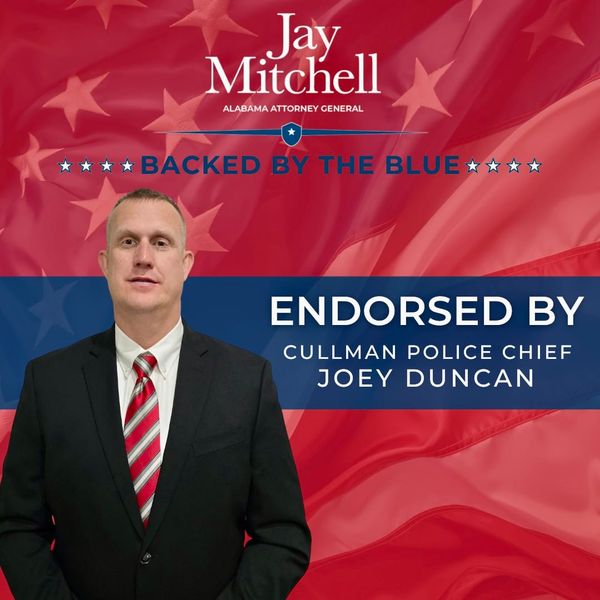 Cullman Police Chief Endorses Jay Mitchell in Alabama Attorney General Race