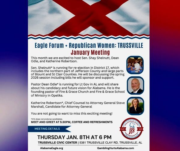 Eagle Forum + Republican Women of Trussville to Meet Jan. 8
