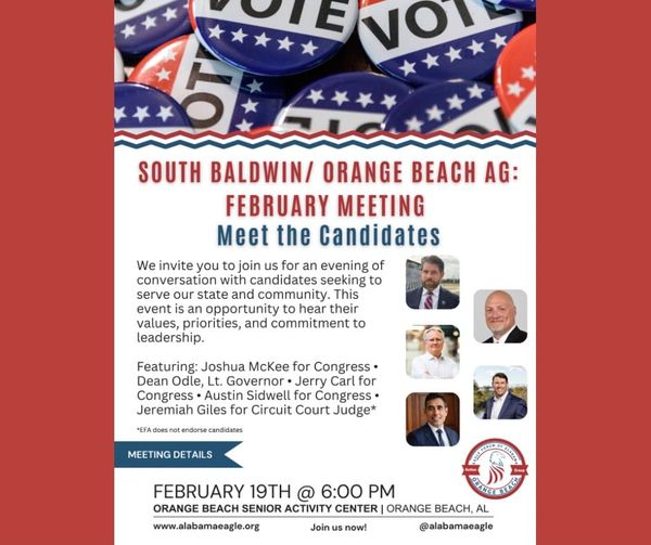 South Baldwin / Orange Beach Eagle Forum to Meet Feb 19