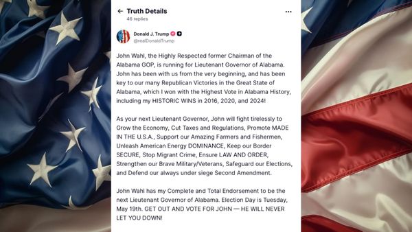 President Trump Calls on Alabama Voters to Get Out and Vote for John Wahl