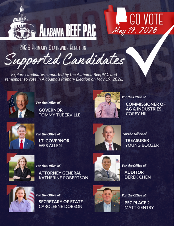 BEEF PAC Endorsements for the 2026 Alabama Primary Election