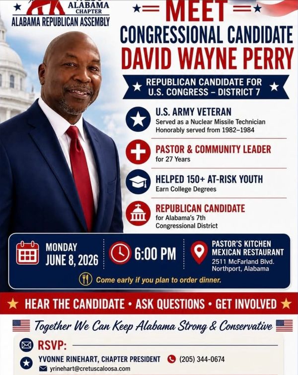 West Alabama Republican Assembly to Meet June 8