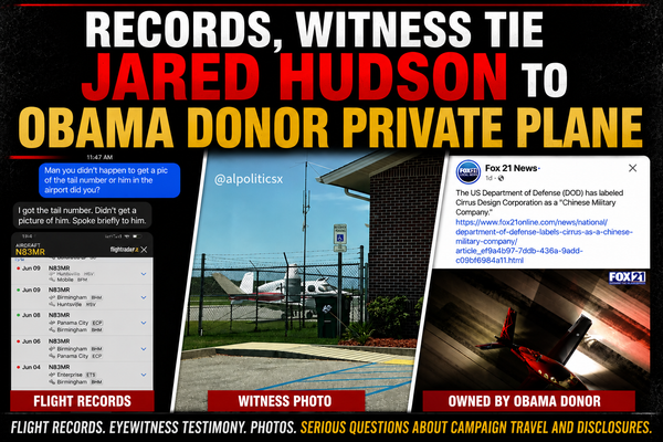 BREAKING: Records, Witness Tie Jared Hudson to Obama Donor Private Plane
