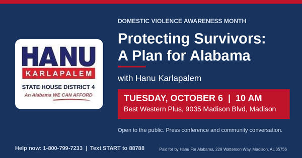 Karlapalem to Host Protecting Survivors of Domestic Violence Event Oct. 6