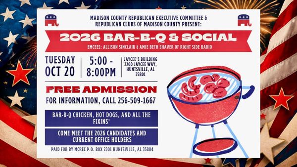 Madison Co. Republicans to Host Bar-B-Q & Social Oct. 20